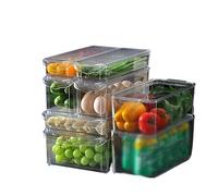 GBYUHAIJUN Boite Rangement Frigo,Rangement Frigo Lot de 2 bacs rangement empilables for réfrigérateur avec couvercles, conteneurs transparents fruits, congélateur, garde-manger, cuisine(XL)