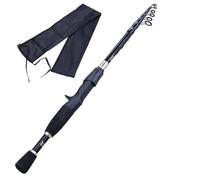 GBYUHAIJUN Canne à PêChe,Canne à PêChe 2.1m 2.4m Telescopic Fishing Rod Ultralight Weight Rod Casting Fishing Rod Carbon Fiber Fishing Rod Tackle(Black,1 8 m)