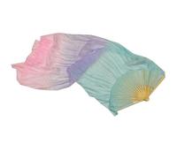 GBYUHAIJUN Fan Veil Soie,Voile De Danse Orientale 1 Paire (Gauche + Droite) de Voile d'éventail Danse du Ventre en Soie véritable,8 m éventail Bambou for Enfants et Femmes(As picture-18,180cmX90cm)