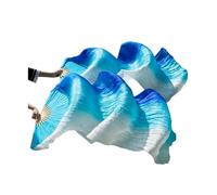 GBYUHAIJUN Fan Veil Soie,Voile De Danse Orientale Eventails de Danse du Ventre en Soie Danse Véritable/Rayonne Éventails Main Gauche + Droite 150/180 * 90 cm(14,180x90cm Real Silk)