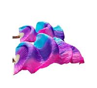 GBYUHAIJUN Fan Veil Soie,Voile De Danse Orientale Eventails de Danse du Ventre en Soie Danse Véritable/Rayonne Éventails Main Gauche + Droite 150/180 * 90 cm(24,150x90cm Real Silk)