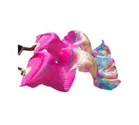 GBYUHAIJUN Fan Veil Soie,Voile De Danse Orientale Eventails de Danse du Ventre en Soie Danse Véritable/Rayonne Éventails Main Gauche + Droite 150/180 * 90 cm(7,180cm Imitation Silk)