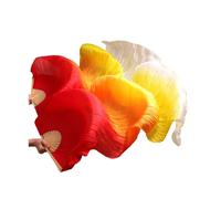 GBYUHAIJUN Fan Veil Soie,Voile De Danse Orientale Eventails de Danse du Ventre en Soie Danse Véritable/Rayonne Éventails Main Gauche + Droite 150/180 * 90 cm 1,280x90cm Real Silk