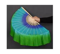 GBYUHAIJUN Fan Veil Soie,Voile De Danse Orientale Lot de 2 éventails Courts Danse du Ventre en Bambou 30 cm + Voile Soie Demi-Cercle 10, Paires d'éventails, Right Left Hand