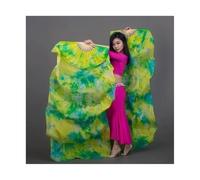 GBYUHAIJUN Fan Veil Soie,Voile De Danse Orientale Voiles d'éventail en Soie Teints for Femmes, éventail de Danse du Ventre, 1 Paire d'éventails Couleur dégradée for(FS2040,1pair-150x90cm)
