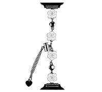 GBZHMCASE Bracelet de montre Camélia for filles, compatible avec iWatch séries 9, 8, 7, 6, 5, 4, 3, 2, 1 SE, 42 mm, 41 mm, 40 mm, 38 mm(BW,42mm(1/2/3))