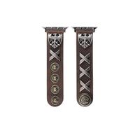 GBZHMCASE Bracelet de montre rétro punk en cuir véritable à rivets, compatible avec iWatch 38/40/41 mm, 42/44/45 mm, adapté aux iWatch séries 6/5/4/3/2/1(Dark brown,46mm iwatch 10)