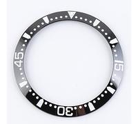 GBZIJIE Bague De Lunette De Montre Insert de Lunette en céramique Bleu Noir 39mm □ 41mm Dial Man Watch Face Remplacer l'accessoire(Black 2)