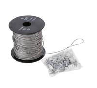GBZIJIE Cable Acier,Filin Acier Corde à Linge en Acier Inoxydable, diamètre 1mm, 100m, revêtement de Fil, Levage avec 150 pièces, Manchon de Boucle de sertissage, Fixation de câble métallique