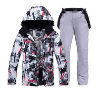 GBZIJIE Ensemble Veste et Pantalon de Ski Combinaison de Ski d'hiver Hommes Coupe-Vent imperméable Chaud en Plein air Veste Chaude + Pantalon Ensemble Snowboard Costumes mâle(Jacket Pants 15,M)