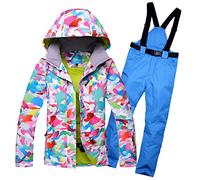 GBZIJIE Ensemble Veste et Pantalon de Ski Costume de Ski d'hiver Femmes Veste et Pantalon for Femmes Chaudes étanche à la Coupe-Vent Costumes Snowboard(06 Blue,XL)