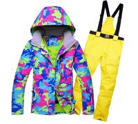 GBZIJIE Ensemble Veste et Pantalon de Ski Femme Neige Vestes Femme Costume de Ski Ensembles féminin Snowboard vêtements Plein air Costumes Pantalons(1,S)