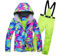 GBZIJIE Ensemble Veste et Pantalon de Ski Femme Neige Vestes Femme Costume de Ski Ensembles féminin Snowboard vêtements Plein air Costumes Pantalons(8,M)