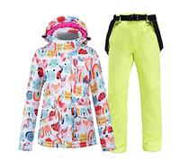 GBZIJIE Ensemble Veste et Pantalon de Ski Neige Femmes PORTONNES SONTES DE SNOWBARDING en Seins ÉTAILLES Costumes D'HIPHIQUES ÉTANCHÉRES Veste Ski ET PANTALE STANDES(Orange,XL)