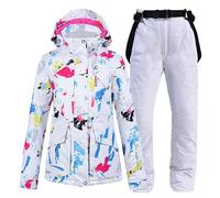 GBZIJIE Ensemble Veste et Pantalon de Ski Neige Femmes PORTONNES SONTES DE SNOWBARDING en Seins ÉTAILLES Costumes D'HIPHIQUES ÉTANCHÉRES Veste Ski ET PANTALE STANDES(Gray,L)