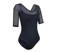 GBZIJIE Justaucorps Danse Femme,Jupe Danse Collants vêtements d'entraînement de Ballet Danse féminine Une pièce Body Adulte Manches Cinq Points Professeur Tissu Gymnastique(B,M)