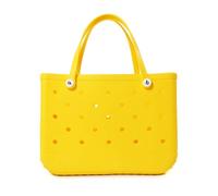 GBZIJIE Sac de Plage Femme Imperméable Mini sac fourre-tout de plage en caoutchouc for enfant, taille XL, LM, EVA, imperméable, panier rangement d'été, courses femme(Yellow,XL)