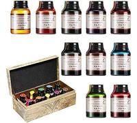 GC 10 flacons d'encre de calligraphie couleur de 20 ml - Recharge d'encre sans carbone pour stylo plume - Pour écriture, dessin, journal GC-710