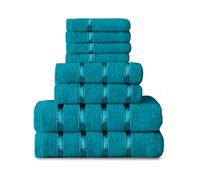 GC GAVENO CAVAILIA Boston Balle de Serviette, Coton, Bleu Sarcelle, 8Pc Set