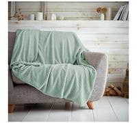 GC GAVENO CAVAILIA Couverture de canapé-lit de Luxe en nid d'abeille, Facile d'entretien, Super Douce et Chaude, Moelleuse, Bleu Canard, 150 x 200 cm, 651277