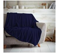 GC GAVENO CAVAILIA Couverture de canapé-lit de Luxe en nid d'abeille, Facile d'entretien, Super Douce et Chaude, Moelleuse, Bleu Marine, 150 x 200 cm, 651253