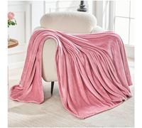 GC GAVENO CAVAILIA Couverture Polaire Sherpa Double 150 x 200 cm | Couverture Douillette en Flanelle | Rose pâle