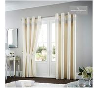 GC GAVENO CAVAILIA Crème Gaveno Cavailia Oxy Rideaux à œillets 100% Polyester avec embrasses Assorties 229 x 229 cm, 90"x90" (229x229 Cm)