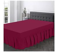GC GAVENO CAVAILIA Diamant Cache-sommier à Volants en Polycoton pour lit, Taille Simple, élastique et Respirant, uni, Polyester, 50% Coton, Fuchsia, King Base Valance