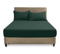 GC GAVENO CAVAILIA Drap-housse en polycoton doux (150 x 200 cm) facile d'entretien - Ne se décolore pas - Literie et lin résistants à la décoloration - Drap-housse élastique de 25 cm de profondeur uni