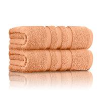 GC GAVENO CAVAILIA Draps de Bain 100% Coton filé à l'anneau, 550 g/m², sans Torsion, égyptien, pêche, 70 x 120 cm