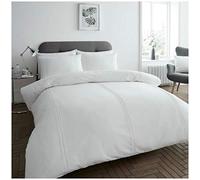 GC GAVENO CAVAILIA Dulwich Parure de lit de Luxe Unie avec Housse de Couette plissée, Polyester, 50% Coton, Blanc, Super King