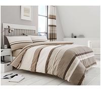 GC GAVENO CAVAILIA Housse de Couette à Rayures géométriques-Parure de lit de Luxe en Polycoton Doux, Polyester, 50% Coton, Hudson-Naturel, Double (200 x 200cm)