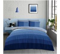 GC GAVENO CAVAILIA Housse de Couette Double avec taies d'oreiller en Polycoton Respirant avec taies d'oreiller, réversible, Lavable (200 x 200 cm), Bleu Marine/Bleu