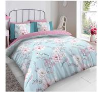 GC GAVENO CAVAILIA Housse de Couette King Size (230 x 220 cm) - en Polycoton - Parure de lit 3 pièces avec taie d'oreiller - Lavable - Lin - Bleu
