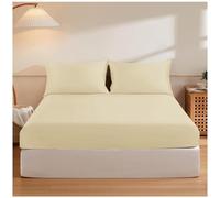 GC GAVENO CAVAILIA Housse uni Facile d'entretien, draps de lit Super Doux, taies d'oreiller en Polycoton, crème, King