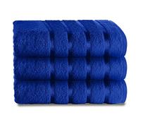 GC GAVENO CAVAILIA Kensington Lot de 3 Serviettes de Bain de Luxe 100% Coton peigné, Ultra Douces et très absorbantes, Bleu