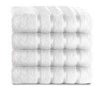 GC GAVENO CAVAILIA Kensington Lot de 4 Serviettes de Toilette 100% Coton égyptien Super Doux et absorbantes Blanc