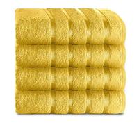 GC GAVENO CAVAILIA Kensington Lot de 4 Serviettes en Coton légères et très absorbantes à séchage Rapide Ocre