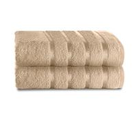 GC GAVENO CAVAILIA Lot de 2 draps de Bain de Luxe 100% Coton filé à l'anneau, résistantes à la décoloration, très absorbantes, égyptien, Naturel, 80 x 170 cm
