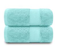 GC GAVENO CAVAILIA Lot de 2 draps de Bain Extra Larges - 700 g/m² en Coton égyptien de qualité hôtelière Extra Large 100 x 180 cm - Serviette de Bain Extra Douce - Turquoise