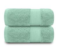 GC GAVENO CAVAILIA Lot de 2 draps de Bain Extra Larges - 700 g/m² en Coton égyptien de qualité hôtelière Extra Large 100 x 180 cm - Serviette de Bain Extra Douce - Bleu Canard