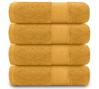 GC GAVENO CAVAILIA Lot de 2 Grandes Serviettes de Bain en Coton égyptien de 700 g/m² à séchage Rapide - Serviettes Douces au Toucher - Ocre - 228,6 x 366,6 cm