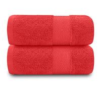 GC GAVENO CAVAILIA Lot de 2 Serviettes de Bain résistantes à la décoloration, 700 g/m², de qualité supérieure, Extra absorbantes, 100% Coton, égyptien, vin