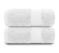 GC GAVENO CAVAILIA Lot de 2 Serviettes de Bain résistantes à la décoloration, 700 g/m², de qualité supérieure, Extra absorbantes, 100% Coton, égyptien, Blanc
