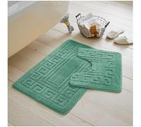 GC GAVENO CAVAILIA Lot de 2 Tapis de Salle de Bain lavables, Extra absorbants, antidérapants, Super Doux, Vert Sauge (50 x 80, 50 x 40 cm)