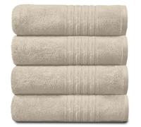 GC GAVENO CAVAILIA Lot de 4 draps de Bain Jumbo 450 g/m², 100% Coton égyptien, crème