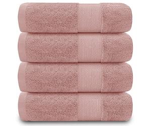 GC GAVENO CAVAILIA Lot de 4 essuie-Mains en Coton égyptien de 700 g/m² pour Salle de Bain, de qualité hôtelière, lavables en Machine, Rose pâle, 127 x 213,5 cm