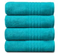 GC GAVENO CAVAILIA Lot de 4 essuie-Mains pour Salle de Bain - Lavables et à séchage Rapide - Serviettes 100% Coton égyptien - Serviette de Sport - Bleu Sarcelle