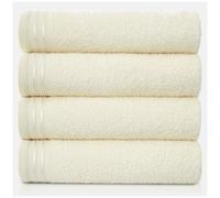GC GAVENO CAVAILIA Lot de 4 Grandes Serviettes de Bain en Coton égyptien très absorbantes - Crème - Séchage Rapide - 450 g/m² - Lavables - 75 x 135 cm