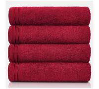 GC GAVENO CAVAILIA Lot de 4 Grandes Serviettes de Bain en Coton égyptien très absorbantes très Douces - Serviettes de Bain à séchage Rapide - 450 g/m² - Lavables - 75 x 135 cm - Rouge
